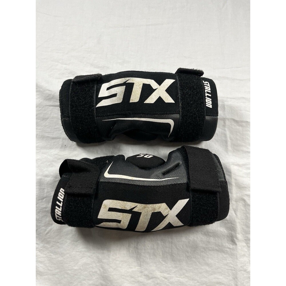 STX Stallion 50 Lacrosse Arm Pads Youth Small Black Used Excellent Condition